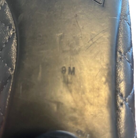 Neiman Marcus Navy Quilted Leather Patent Cap Toe Ballet Flats Women's Size 9 - Picture 4 of 9